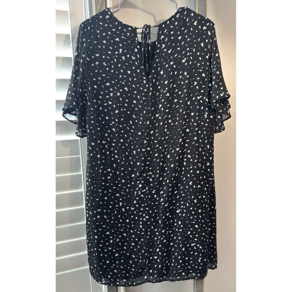 Cloth & Stone | Anthropologie Black Print Dress Medium short sleeve
